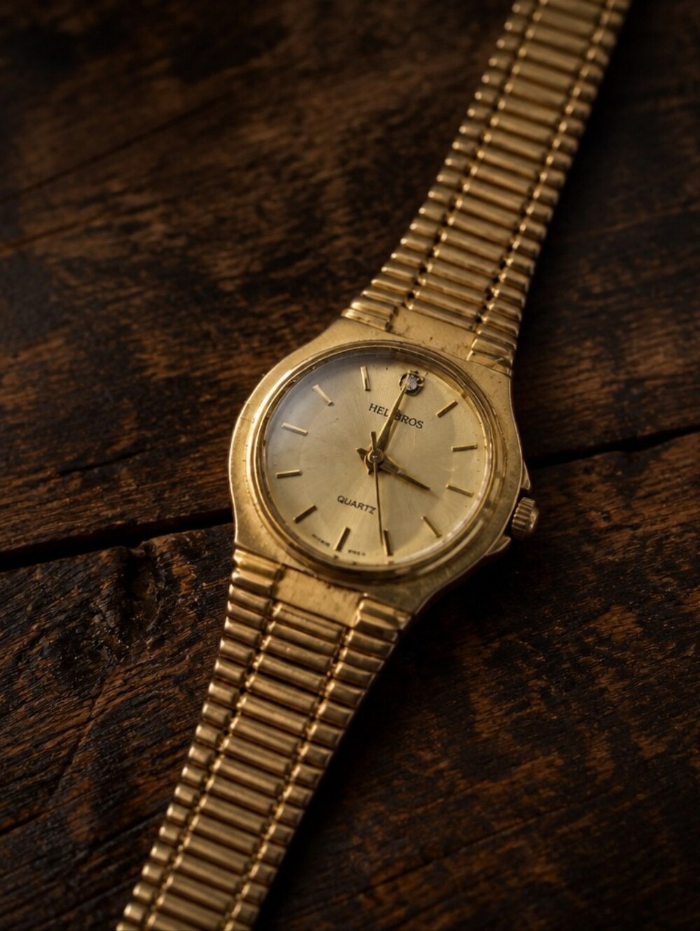 Vintage Helbros Gold-Tone Quartz Ladies Watch